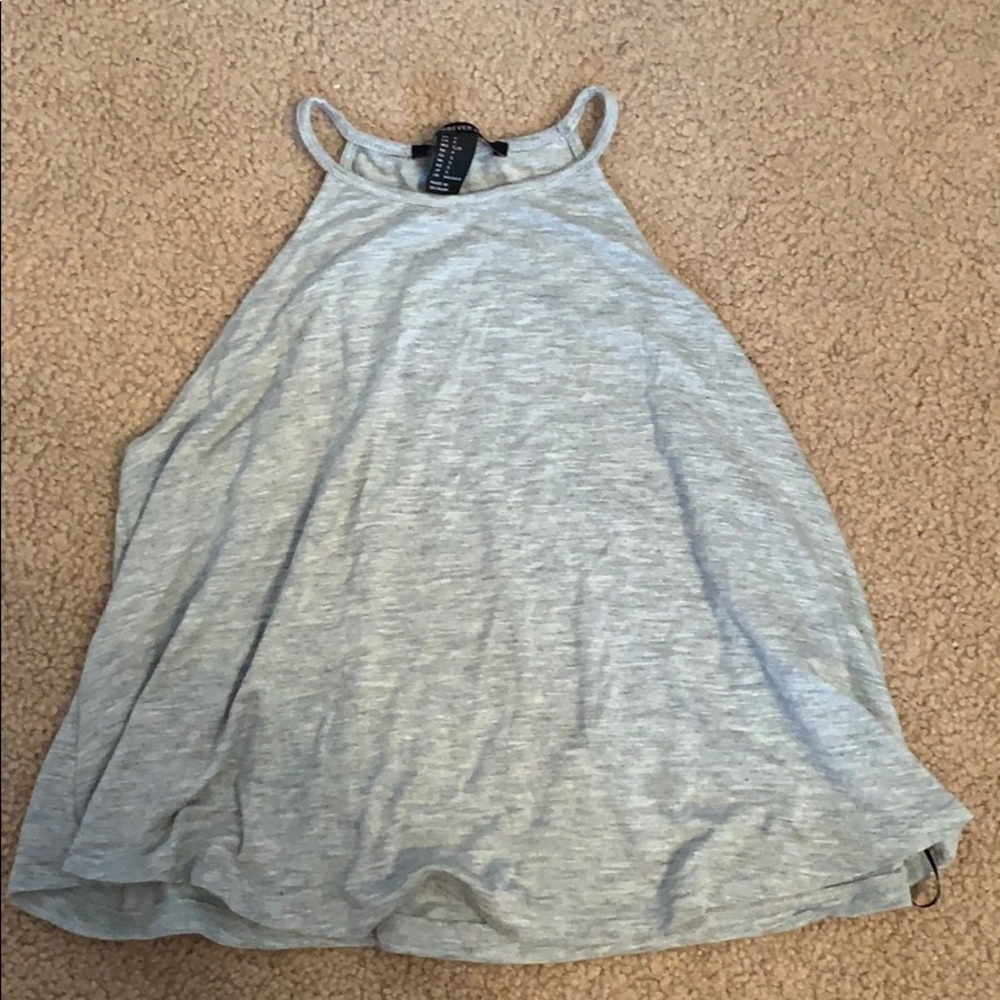 Loose, high neck crop top